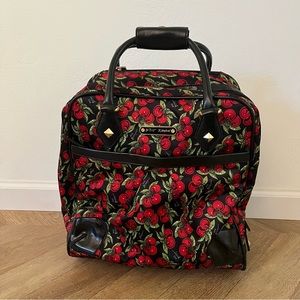 Vintage betsey johnson cherry roller suitcase